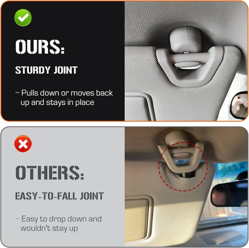 AEagle Left & Right Sun Visor with Vanity Light for 2013-2018 Nissan Altima Without Sunroof, Driver & Passenger Side Gray Sunvisor Replacement 96400-3TA2A - Image 3